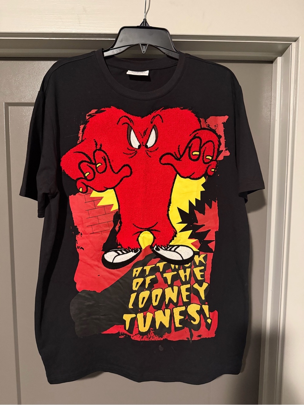 Freeze Black Short Sleeve Tee with Red & Yellow Looney Tunes Graphic